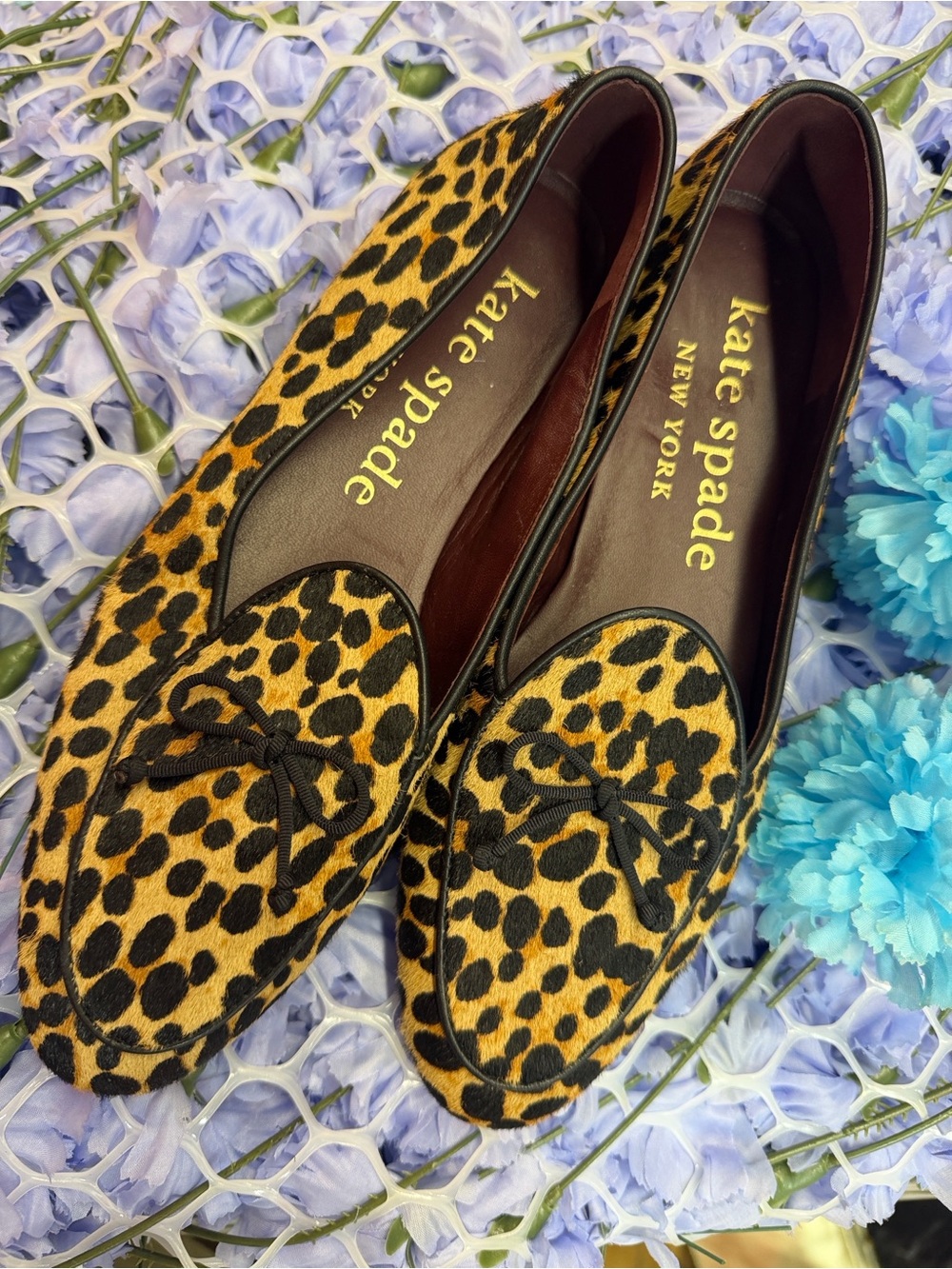 Kate Spade "Devi" Calf Hair Leopard Print Flats 7.5B